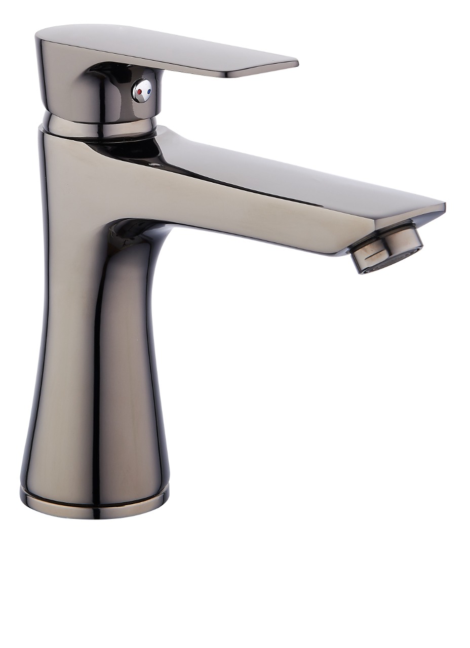 خلاط مغسلة 1432 برونزي غامق قصير مع هراب