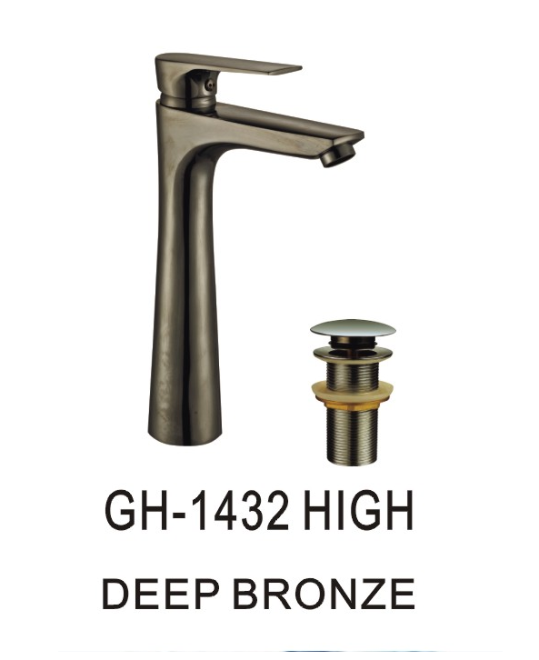 خلاط مغسلة 1432 برونزي غامق عالي مع هراب