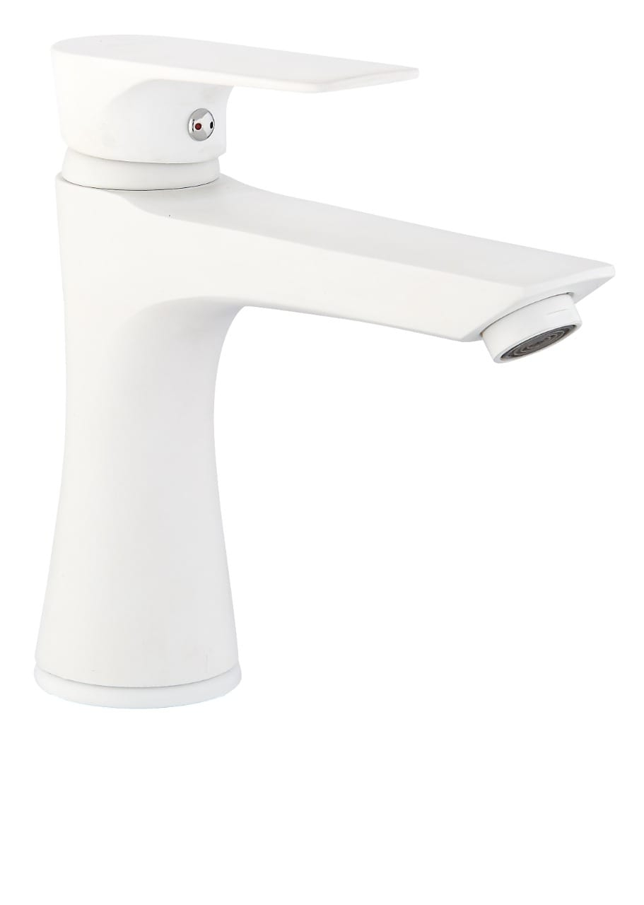 خلاط مغسلة 1432 ابيض قصير مع هراب (كرتون 10 حبة)